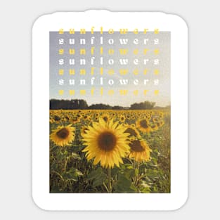 Sunny Summer Sunflower Field Sticker